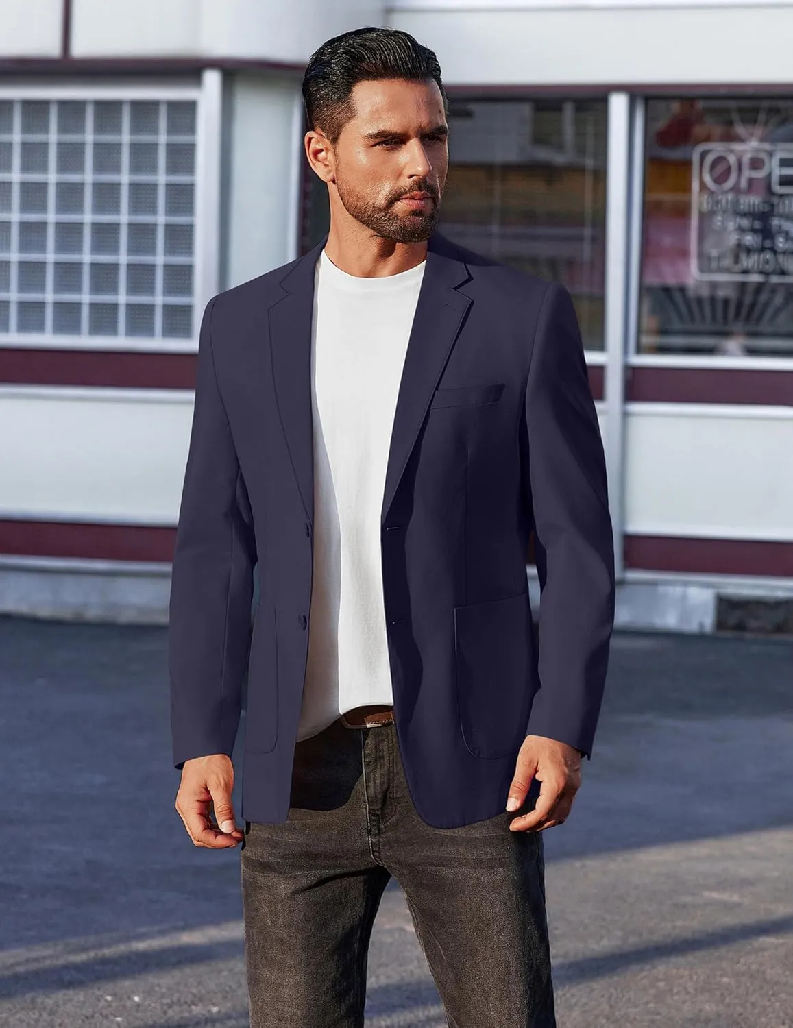 COOFANDY Men's Casual Linen Blazer Jacket Lightweight Sport Coats Two Button Suit Jackets