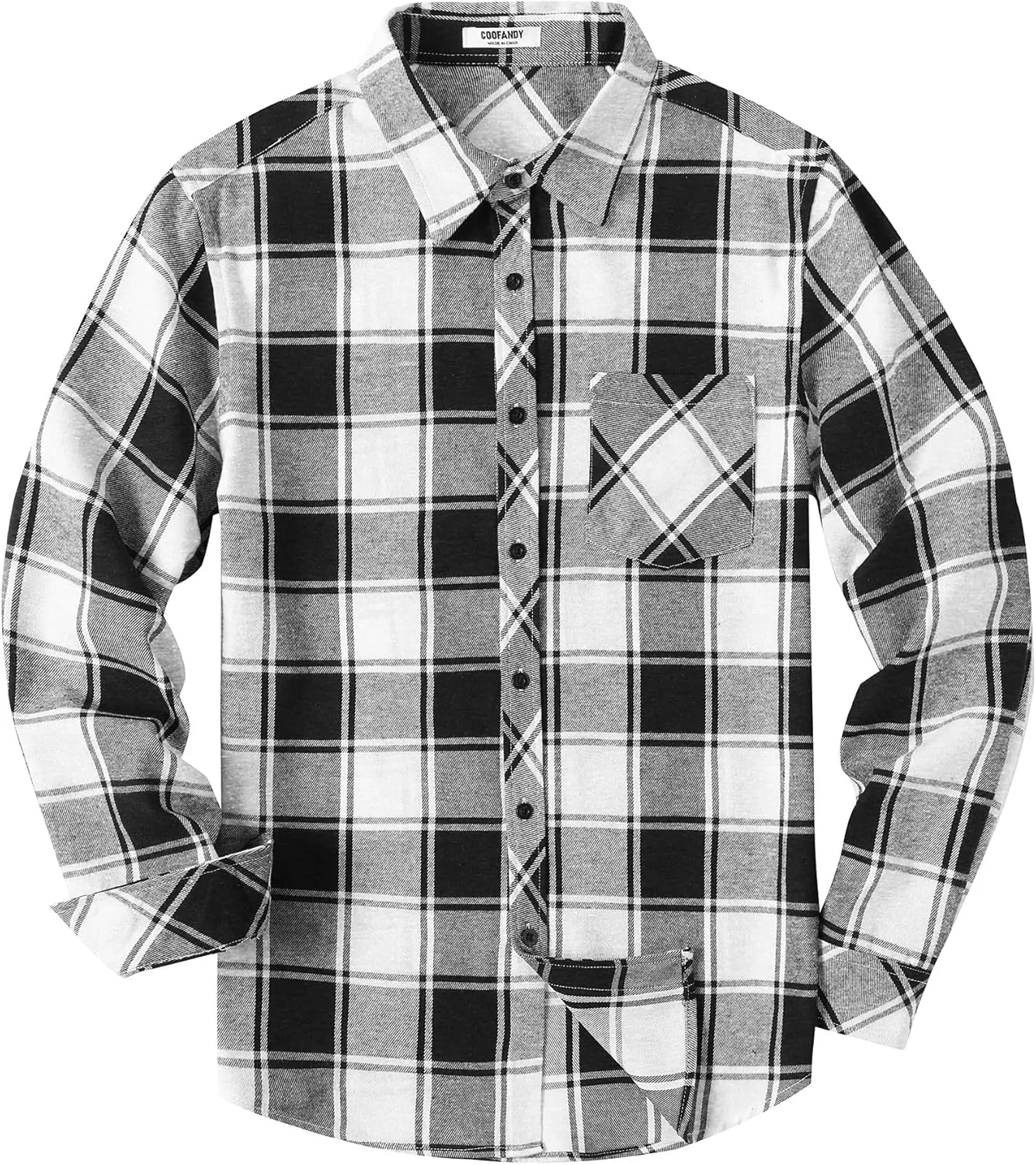 COOFANDY Men's Flannel Plaid Shirts Long Sleeve Button Down Shirts Casual Fall Shirt Jacket