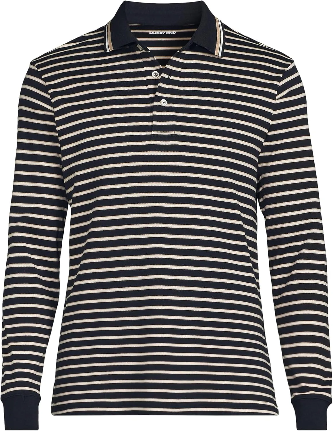 Lands' End Men's Long Sleeve American-Grown Supima Cotton Polo Shirt