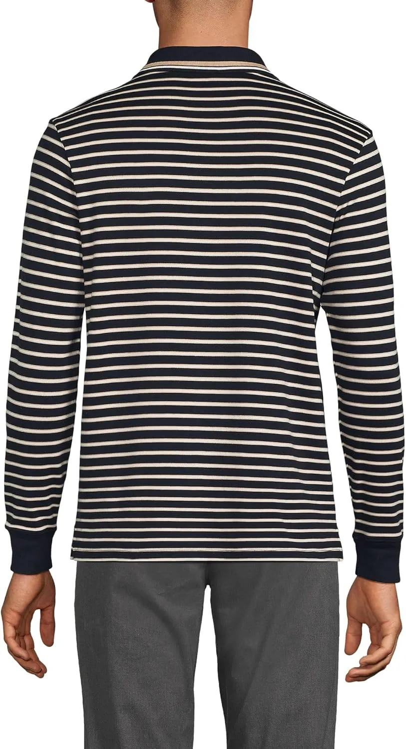 Lands' End Men's Long Sleeve American-Grown Supima Cotton Polo Shirt