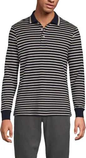 Lands' End Men's Long Sleeve American-Grown Supima Cotton Polo Shirt