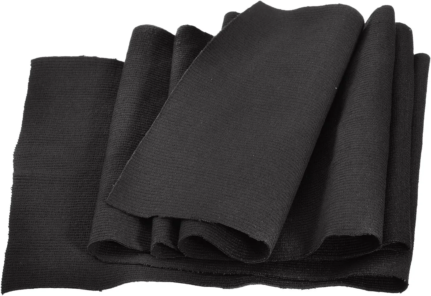 MECCANIXITY 39" Elastic Cuffs Ribbed Trims Cotton Fabric Knit Rib Stretch Tape Cuff Sleeve Waistband for Sewing, 6" Wide Black