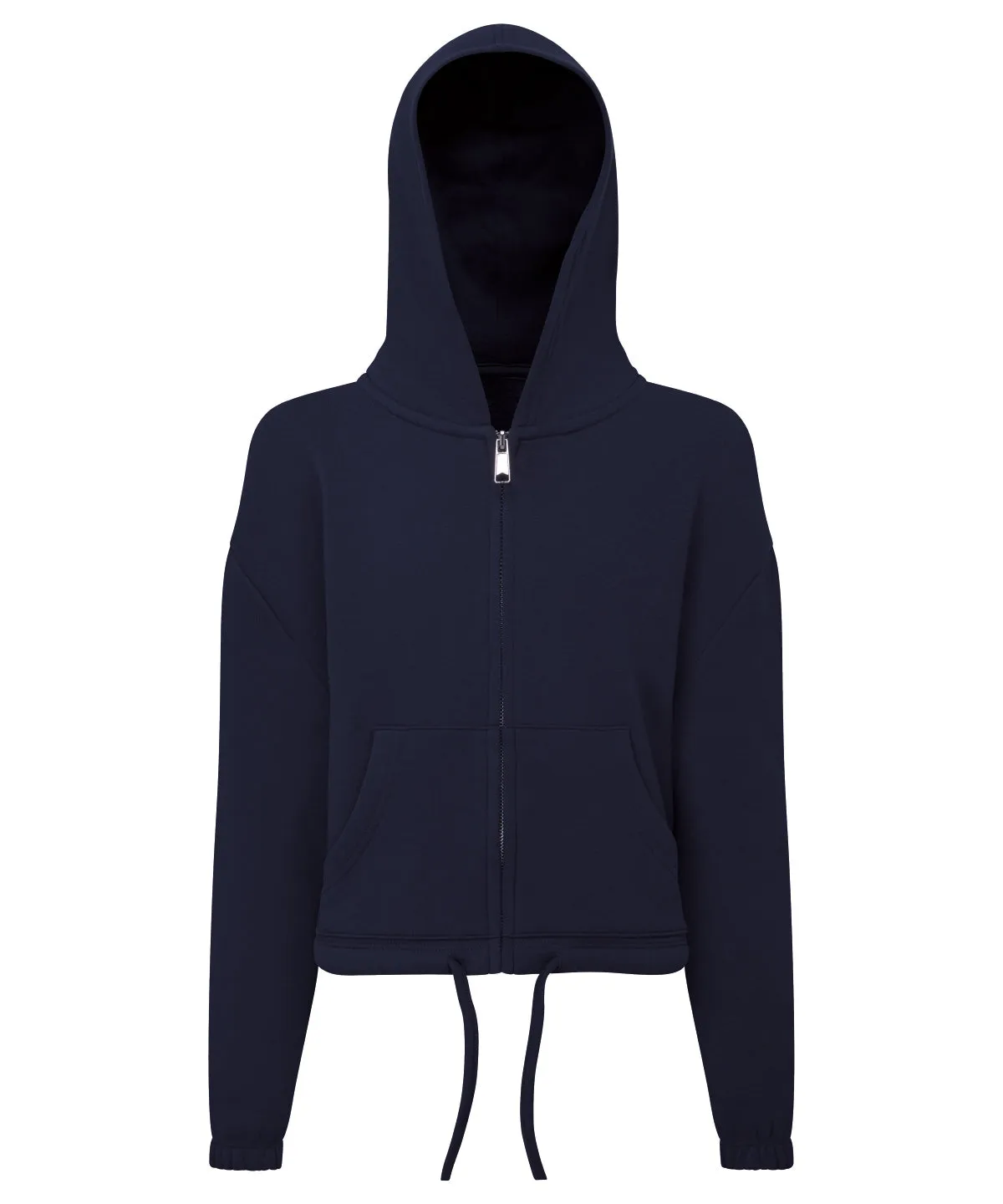 Navy - Kids TriDri® recycled cropped oversize full-zip hoodie