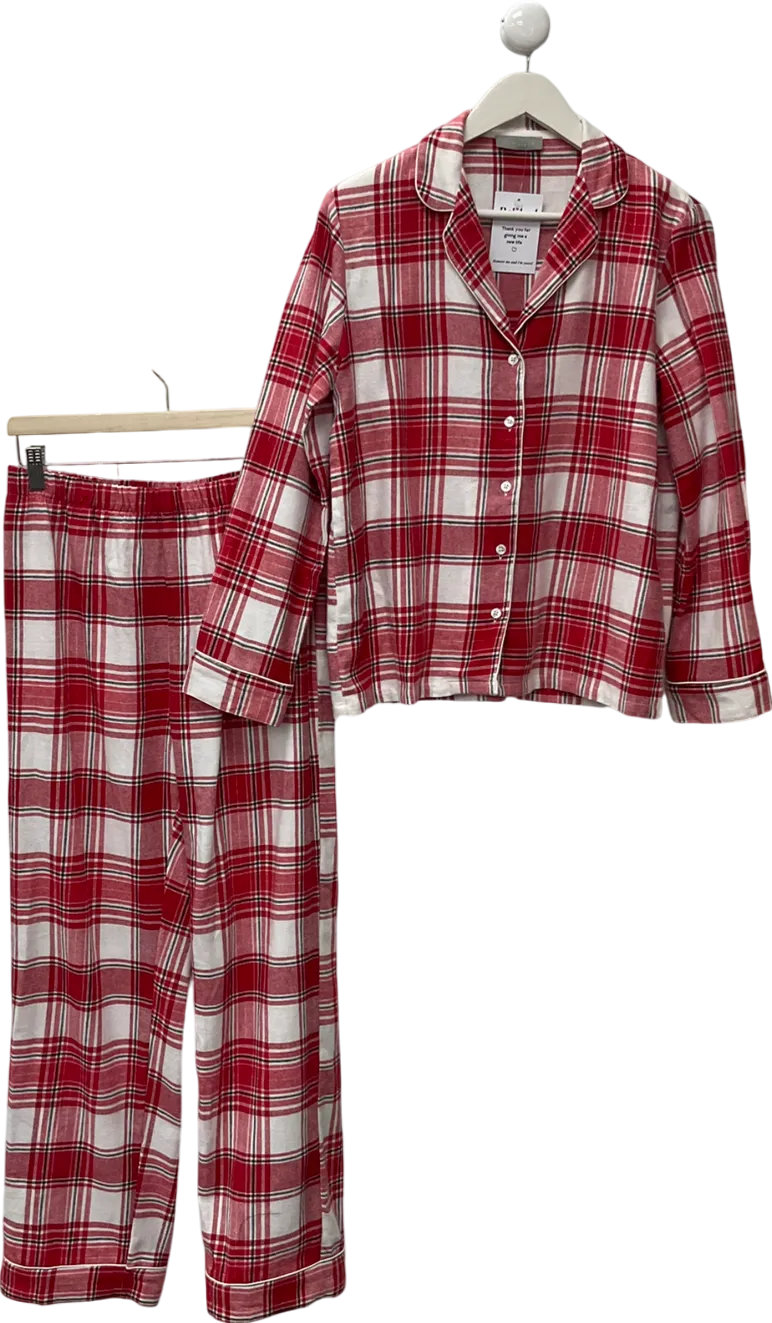 New Look Red Checked Revere Trouser Pyjama Set UK 10