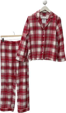 New Look Red Checked Revere Trouser Pyjama Set UK 10