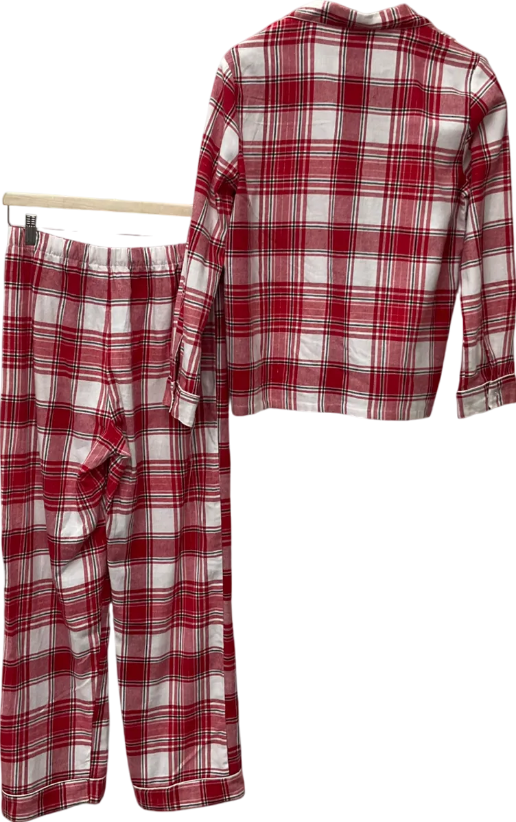 New Look Red Checked Revere Trouser Pyjama Set UK 10