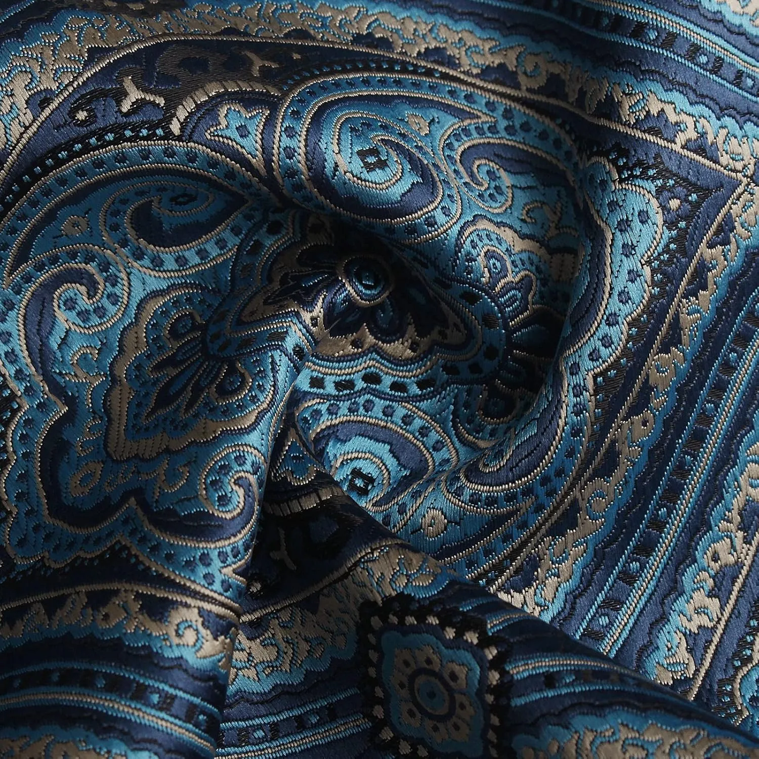 Paisley Floral Mens Tie Formal Necktie Pocket Squares Ties Clips Cufflinks Classic for Men Set