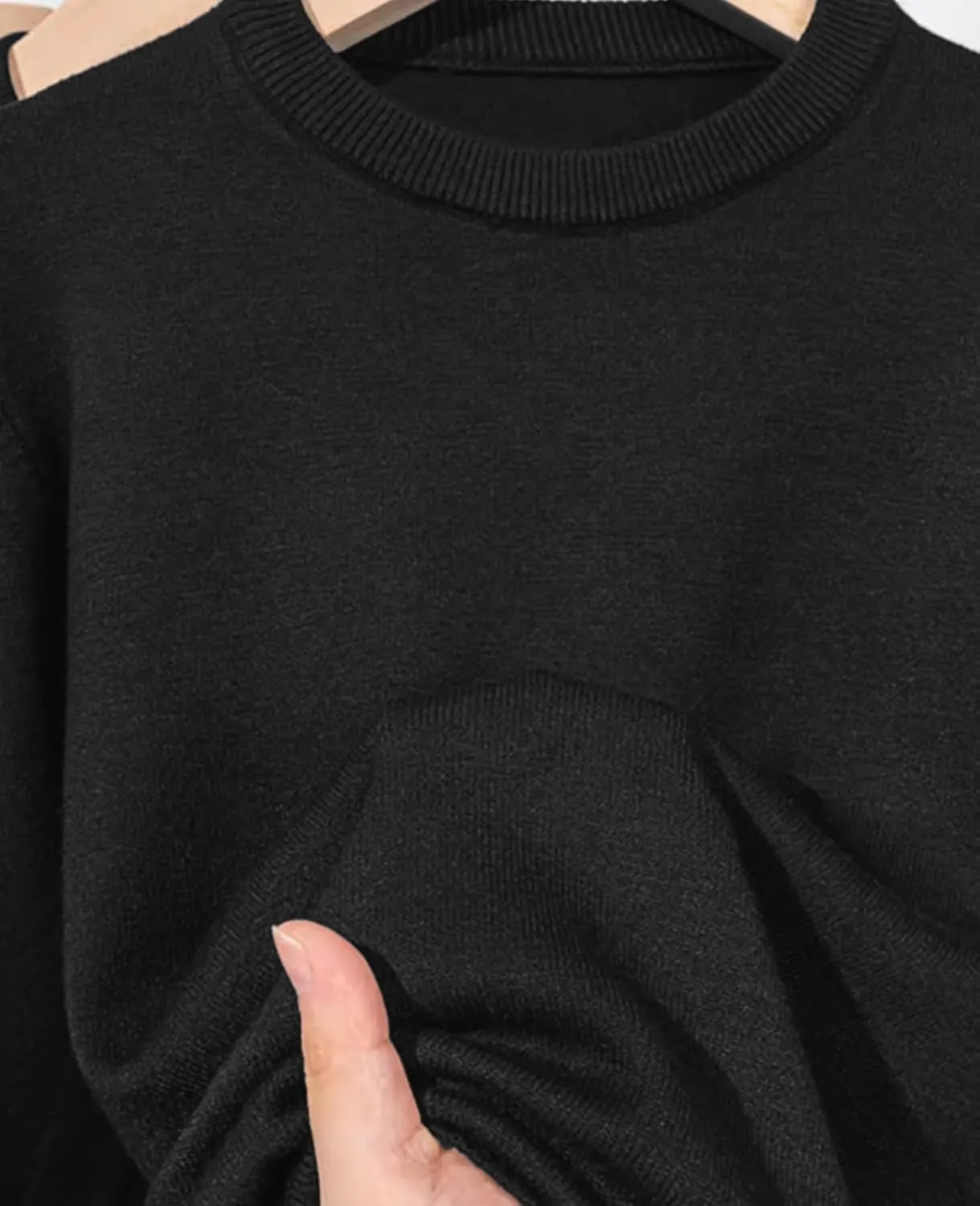 QUALFORT Women's Sweaters Long Sleeve Soft Lightweight Basic Knitted Pullover Sweater