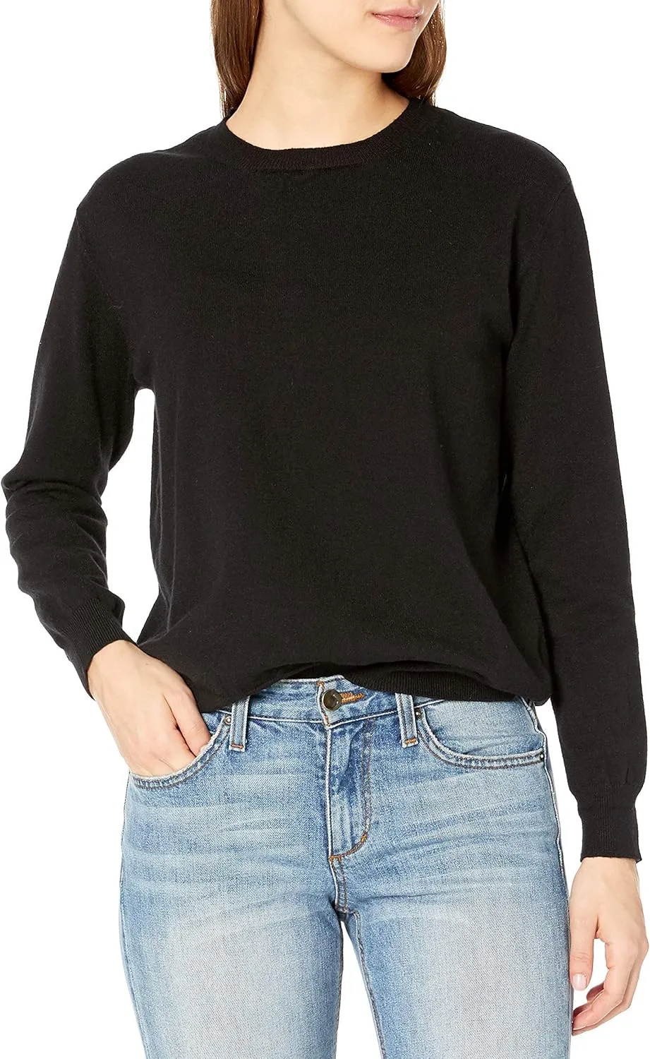 QUALFORT Women's Sweaters Long Sleeve Soft Lightweight Basic Knitted Pullover Sweater