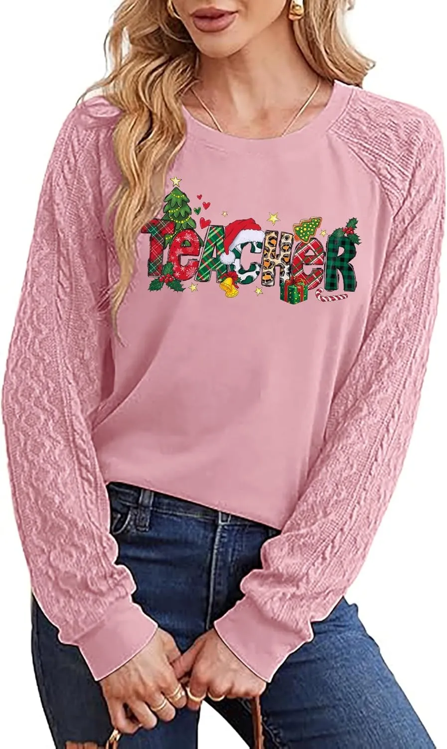 Ugly Christmas Sweaters for Women 2024: Merry Xmas Sweaters Vintage Winter Crewneck Sweater Knit Tops