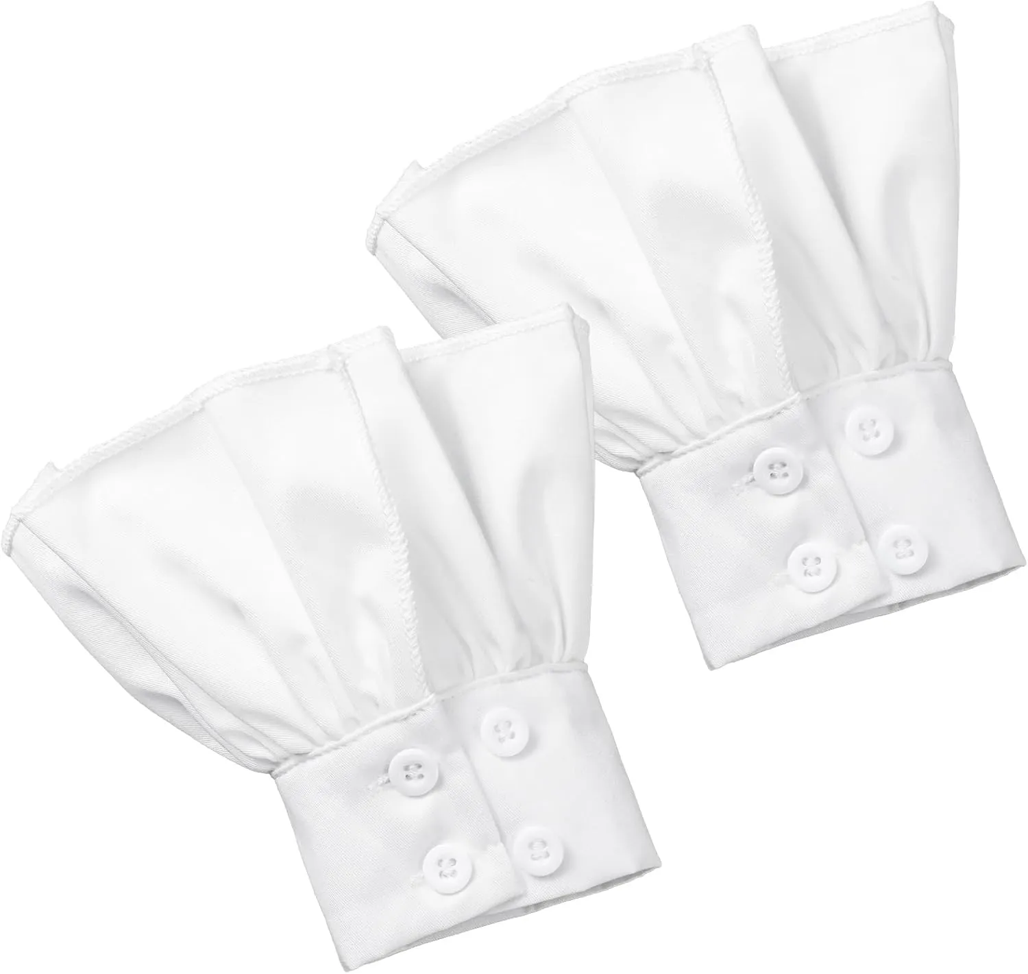 Women's Fake Sleeve Cuffs, 1 Pair White Versatile Shirt Cuffs, Fashion Pleated Oversleeve, Detachable French Shirt Gloves, Suit Sleeve Extender for fake collar Sweater Suit Blouse Coat Accessories