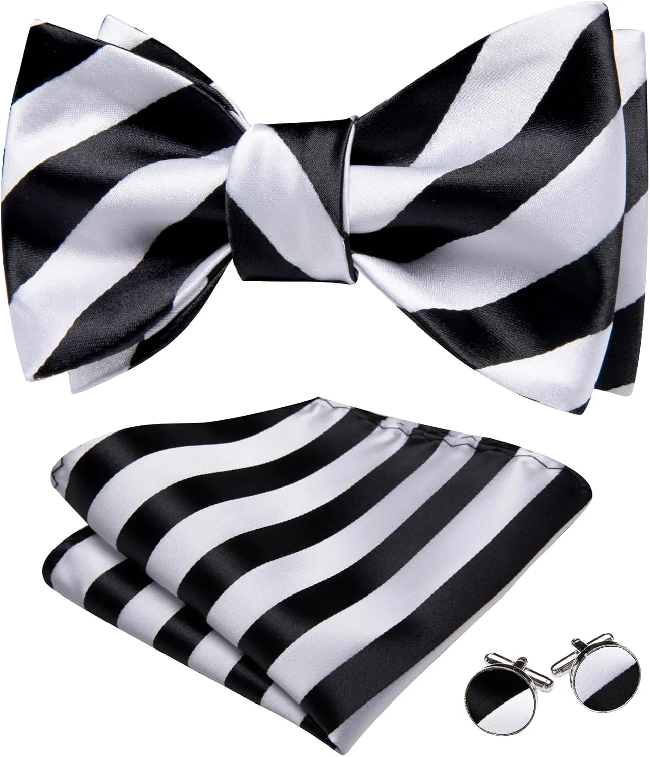 YOHOWA Bow Ties for Men Paisley Self Tie Bowtie Pocket Square Cufflinks Set Classic Woven Formal Wedding Tuxedo Party