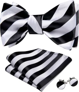 YOHOWA Bow Ties for Men Paisley Self Tie Bowtie Pocket Square Cufflinks Set Classic Woven Formal Wedding Tuxedo Party